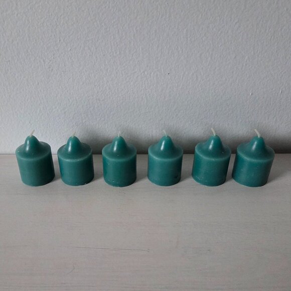 Vintage Retired PartyLite Spinnaker P6055 Teal Votive Candles (6) New Open Box - Picture 4 of 10